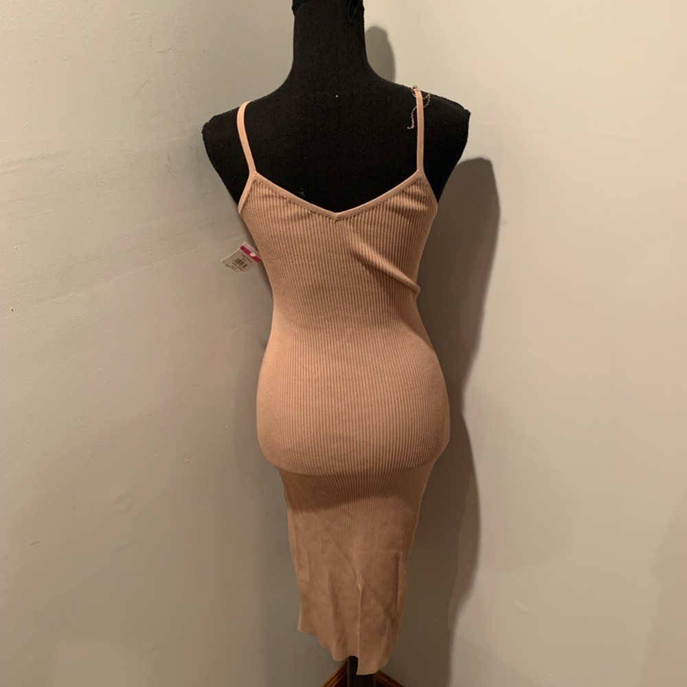 Guess Haley Ribbed Dress Tan Small - Picture 3 of 8